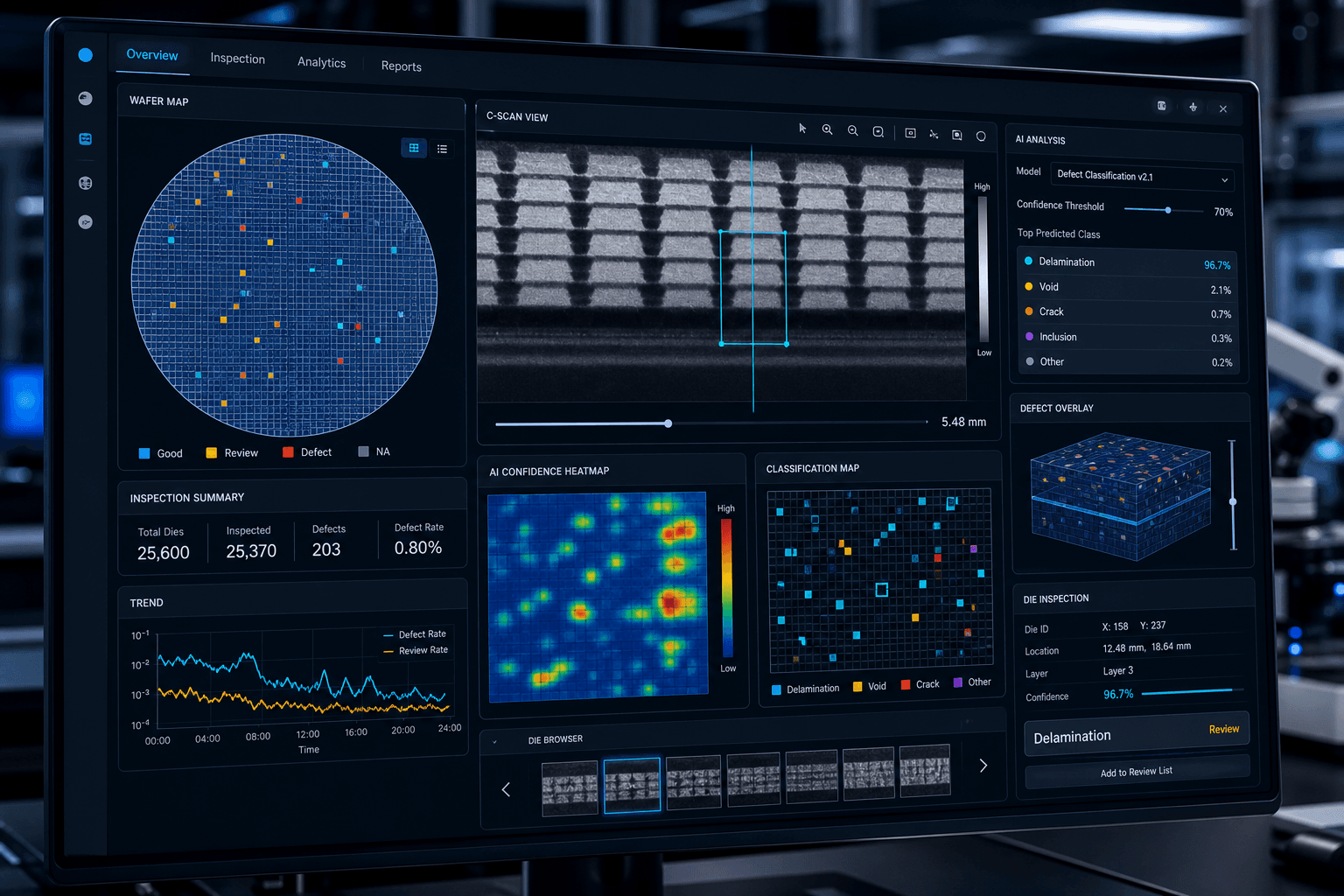 AI-based image processing interface for non-destructive inspection